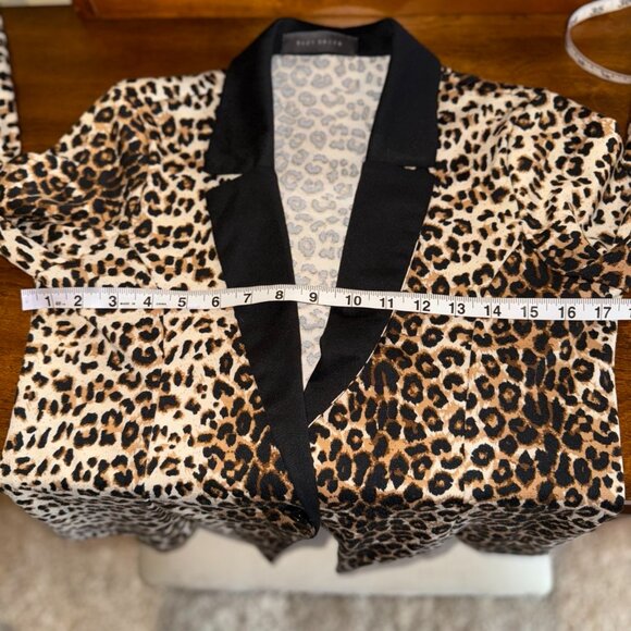 Suzy Shier leopard print double breasted tailored sweater cardigan blazer - Picture 9 of 10